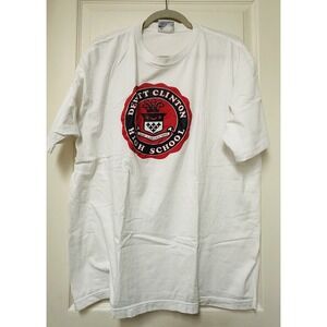 Vintage DeWitt Clinton High School Adult XL White Red TShirt Reebok Made In USA